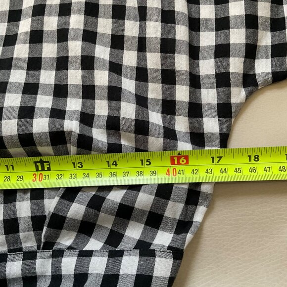 NWT Sezane MARIELLE midi DRESS Black White cotton gingham plaid 36SZ4 bust34 - Picture 6 of 8